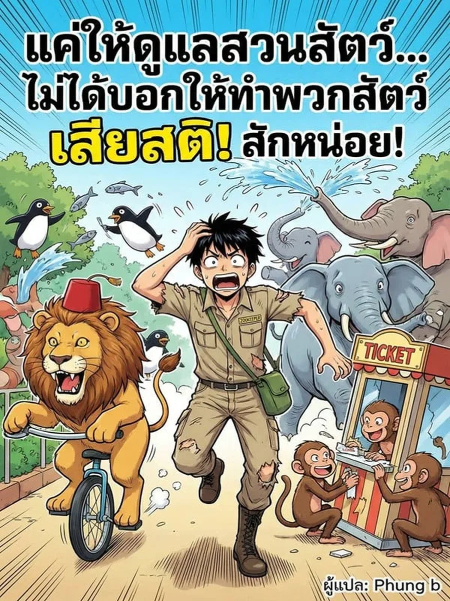 แค่ให้ดูแลสวนสัตว์ ไม่ได้บอกให้ทำพวกสัตว์เสียสติสักหน่อย