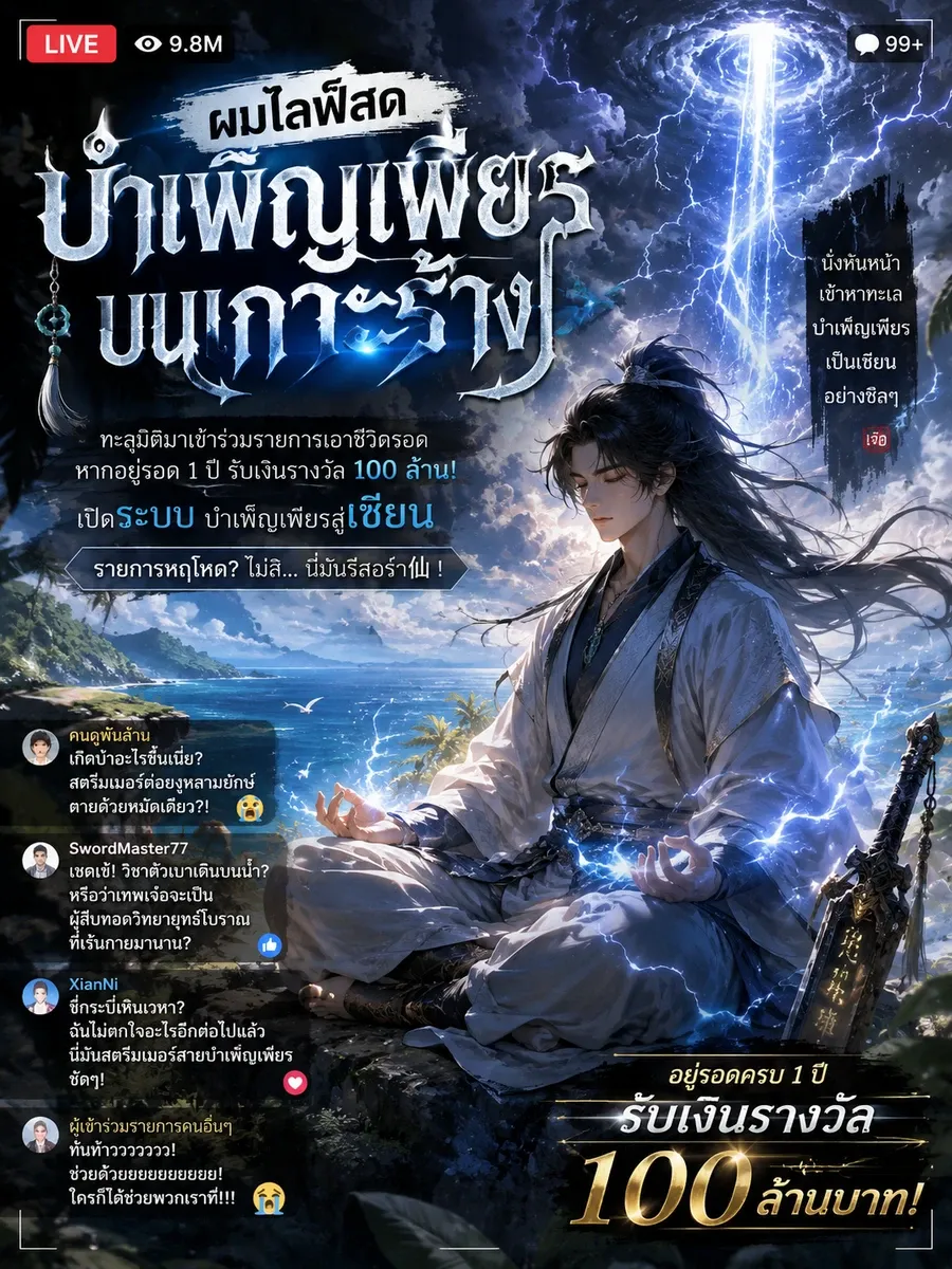 ไลฟ์สดเอาชีวิตรอด: ระบบวิถีเซียนบนเกาะร้าง