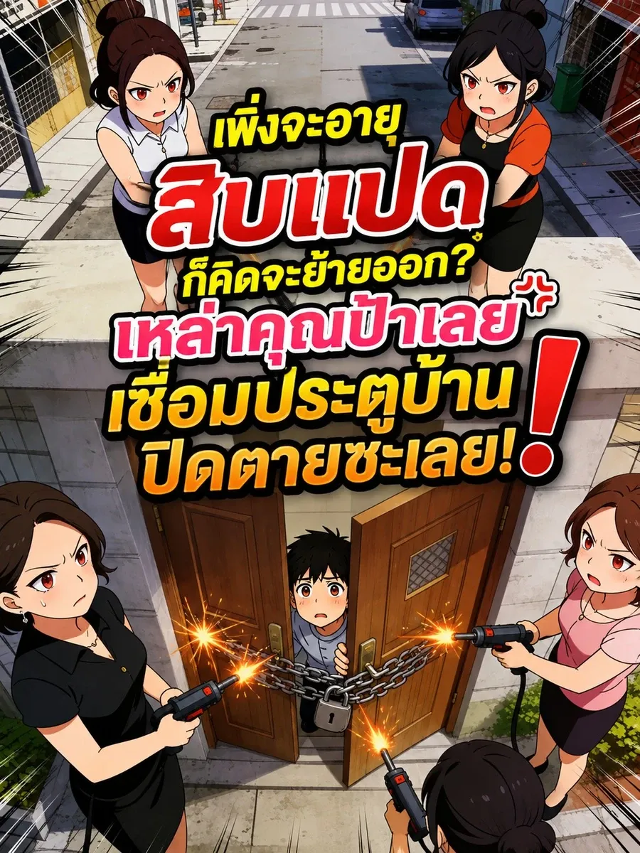เพิ่งจะอายุสิบแปดก็คิดจะย้ายออก? เหล่าคุณป้าเลยเชื่อมประตูบ้านปิดตายซะเลย!