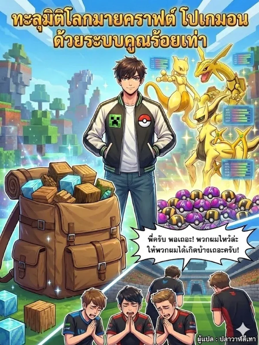 ทะลุมิติโลกมายคราฟต์ โปเกมอน ด้วยระบบคูณร้อยเท่า