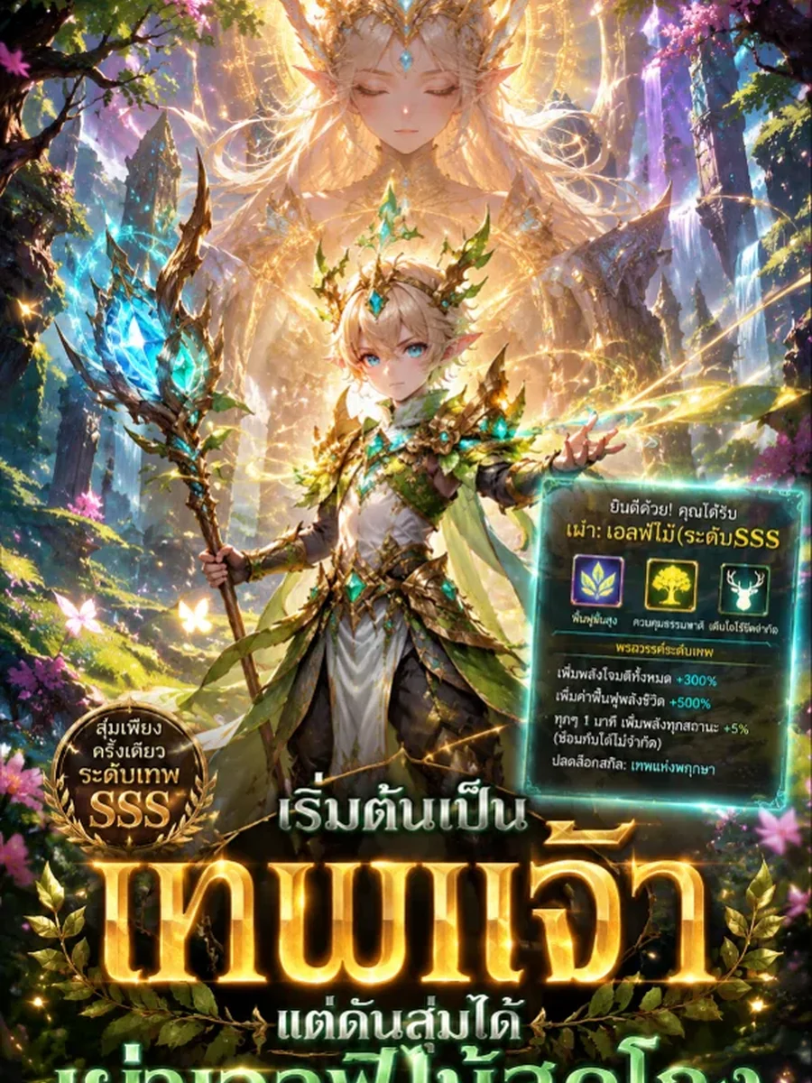 เริ่มต้นเป็นเทพเจ้า แต่ดันสุ่มได้เผ่าเอลฟ์ไม้สุดโกง