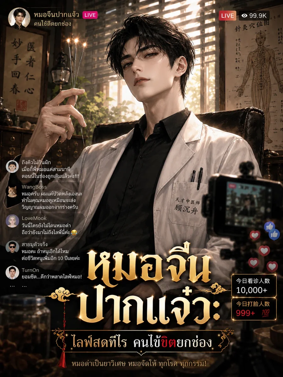 หมอจีนปากแจ๋ว: ไลฟ์สดทีไร คนไข้ขิตยกช่อง
