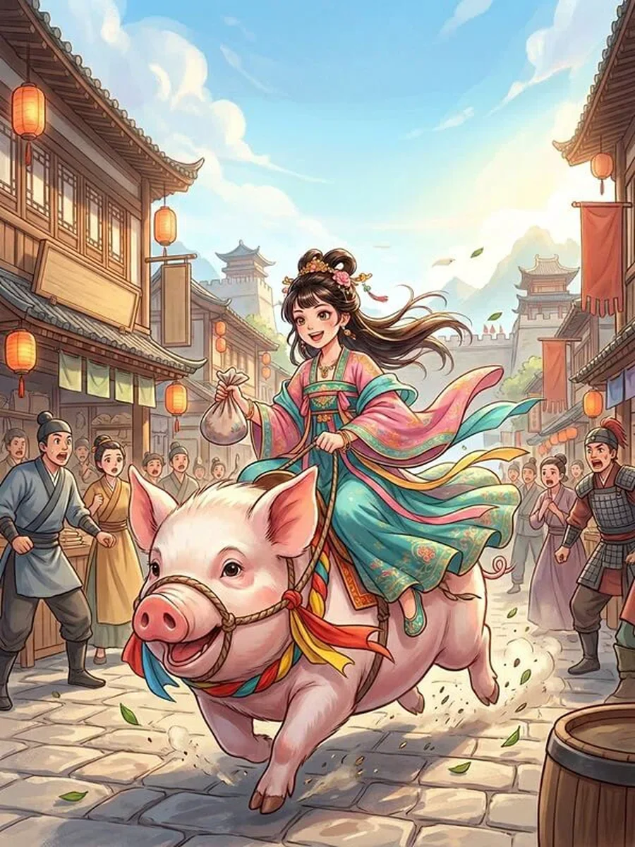 ลือสนั่นเมือง พระชายาขี่หมูหนีอีกแล้ว