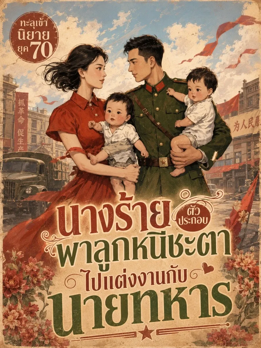 ทะลุนิยายยุค 70 นางร้ายตัวประกอบพาลูกหนีชะตาไปแต่งงานกับนายทหาร