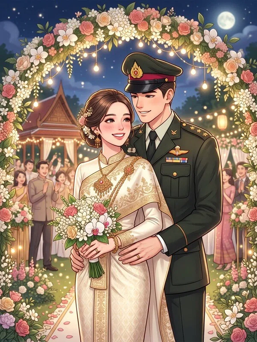 วิวาห์สายฟ้าแลบ วาสนาดีได้เป็นภรรยาทหาร