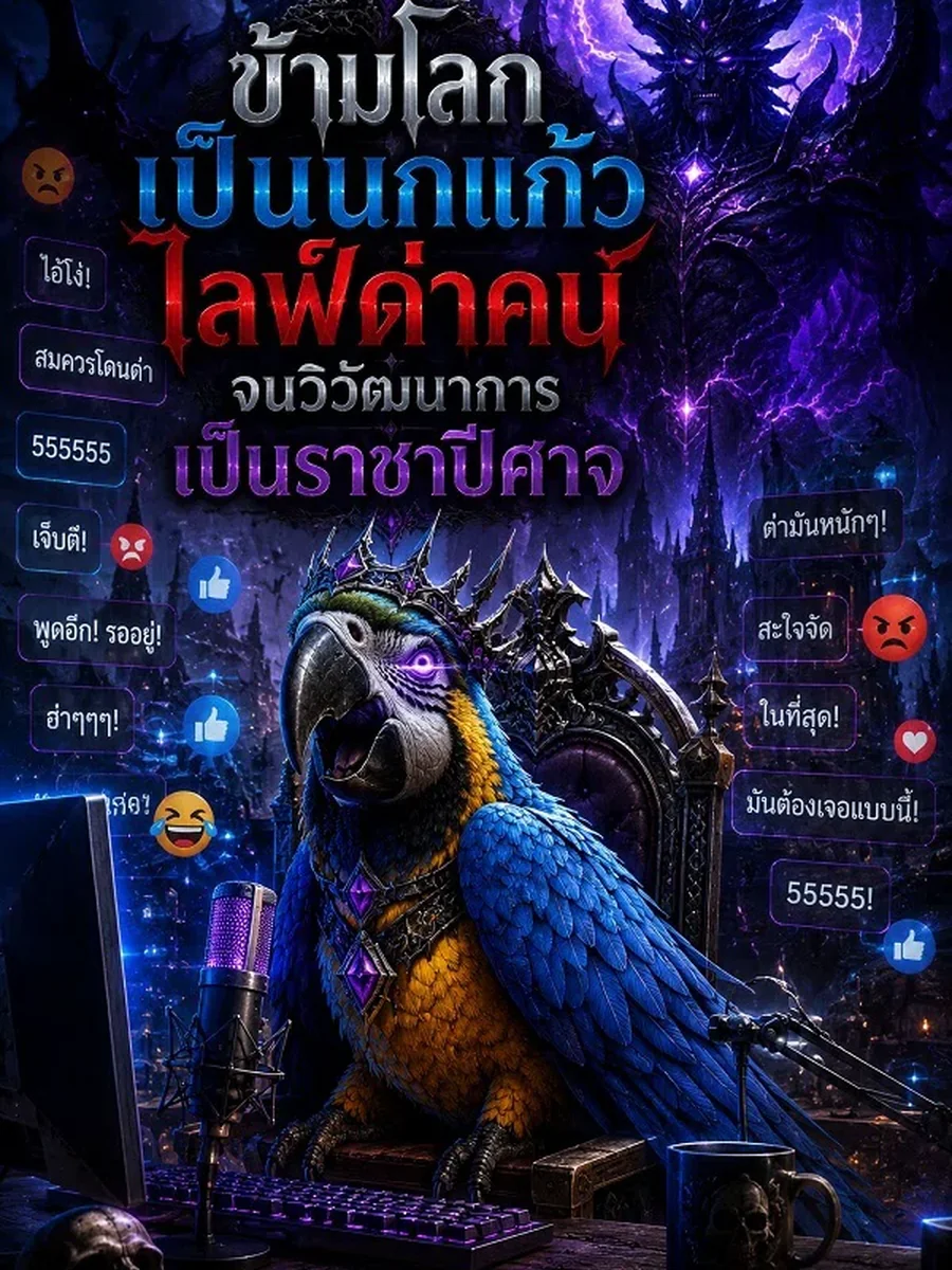ข้ามโลกเป็นนกแก้ว ไลฟ์ด่าคนจนวิวัฒนาการเป็นราชาปีศาจ