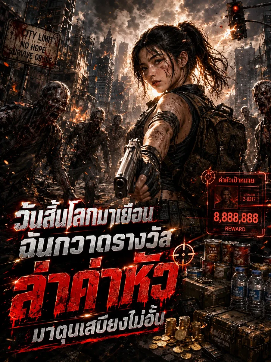(จบ) (ฟรี 100) วันสิ้นโลกมาเยือน ฉันกวาดรางวัลล่าค่าหัวมาตุนเสบียงไม่อั้น