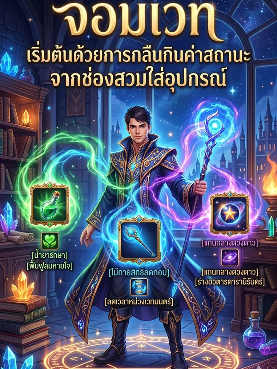 จอมเวท เริ่มต้นด้วยการกลืนกินค่าสถานะจากช่องสวมใส่อุปกรณ์