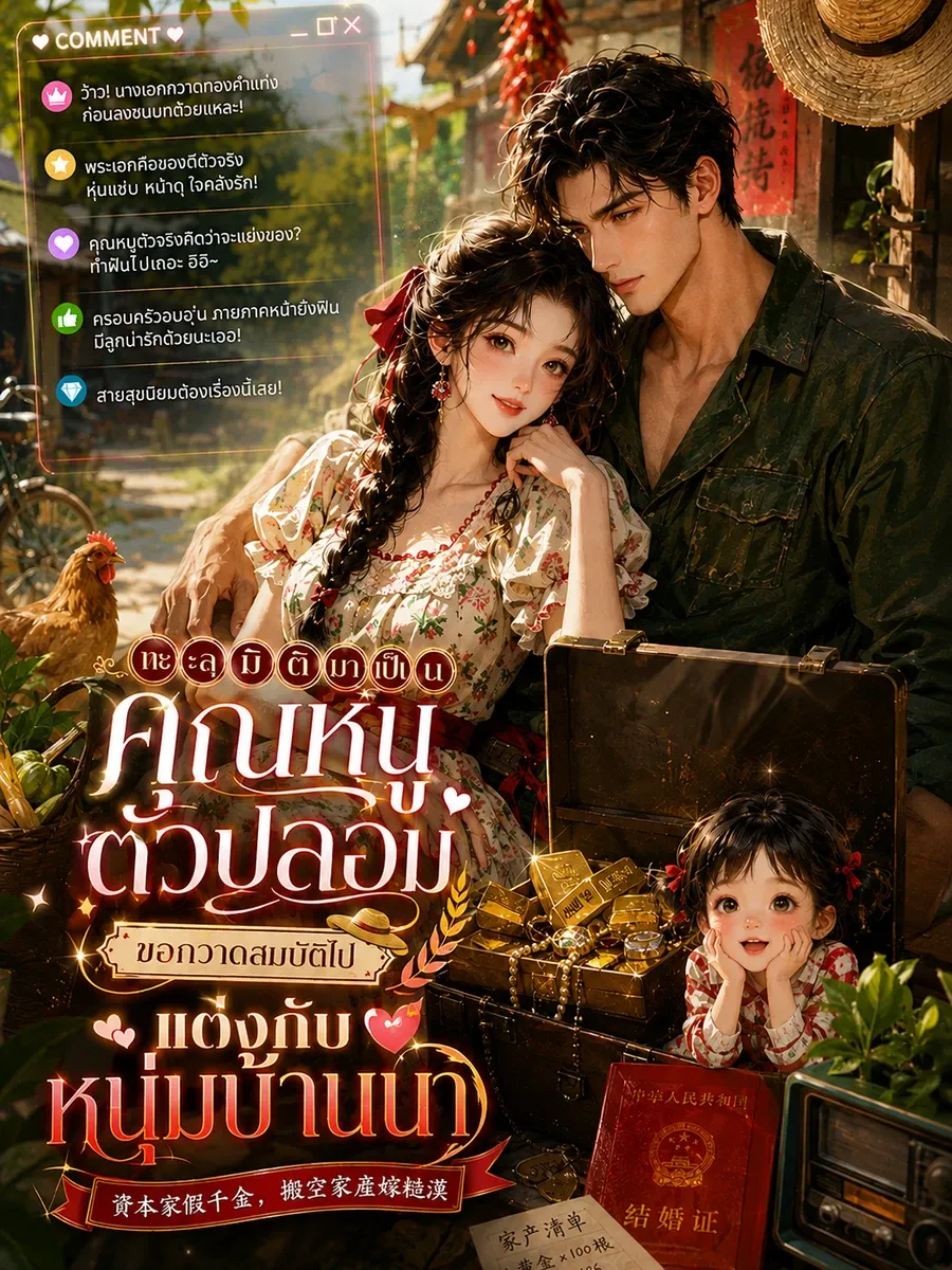 [จบแล้ว] ทะลุมิติมาเป็นคุณหนูตัวปลอม ขอกวาดสมบัติไปแต่งกับหนุ่มบ้านนา