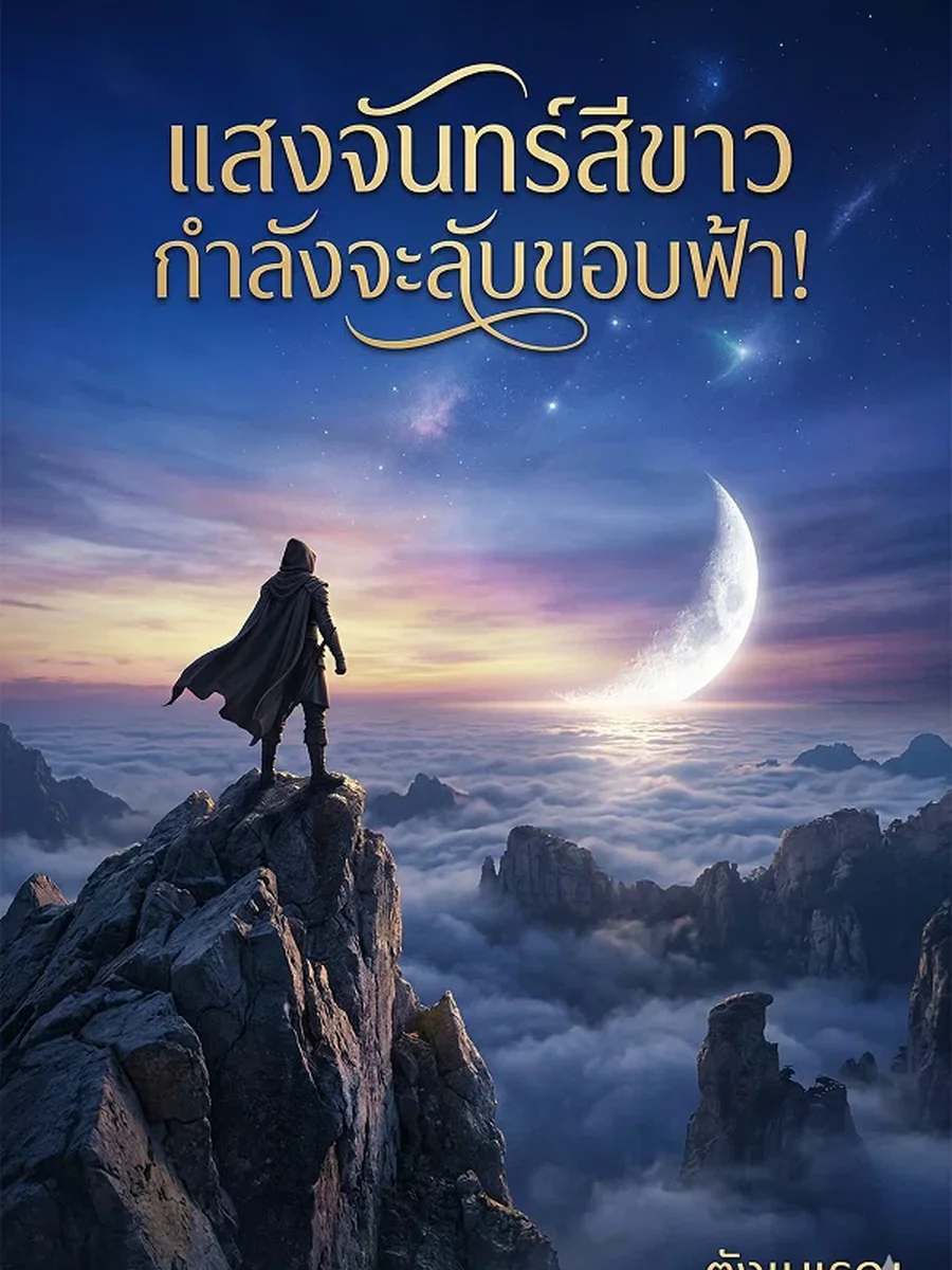 แสงจันทร์สีขาวกำลังจะลับขอบฟ้า