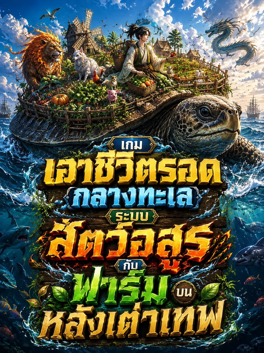 เกมเอาชีวิตรอดกลางทะเล ระบบสัตว์อสูรกับฟาร์มบนหลังเต่าเทพ