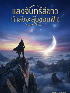 แสงจันทร์สีขาวกำลังจะลับขอบฟ้า