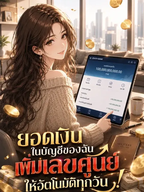 ยอดเงินในบัญชีของฉัน เพิ่มเลขศูนย์ให้อัตโนมัติทุกวัน!