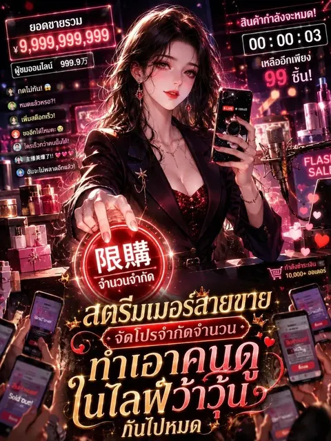 สตรีมเมอร์สายขายจัดโปรจำกัดจำนวน ทำเอาคนดูในไลฟ์ว้าวุ่นกันไปหมด
