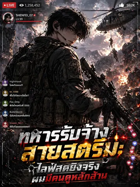 [จบแล้ว] ทหารรับจ้างสายสตรีม: ไลฟ์สดยิงจริง ผมมีคนดูหลักล้าน